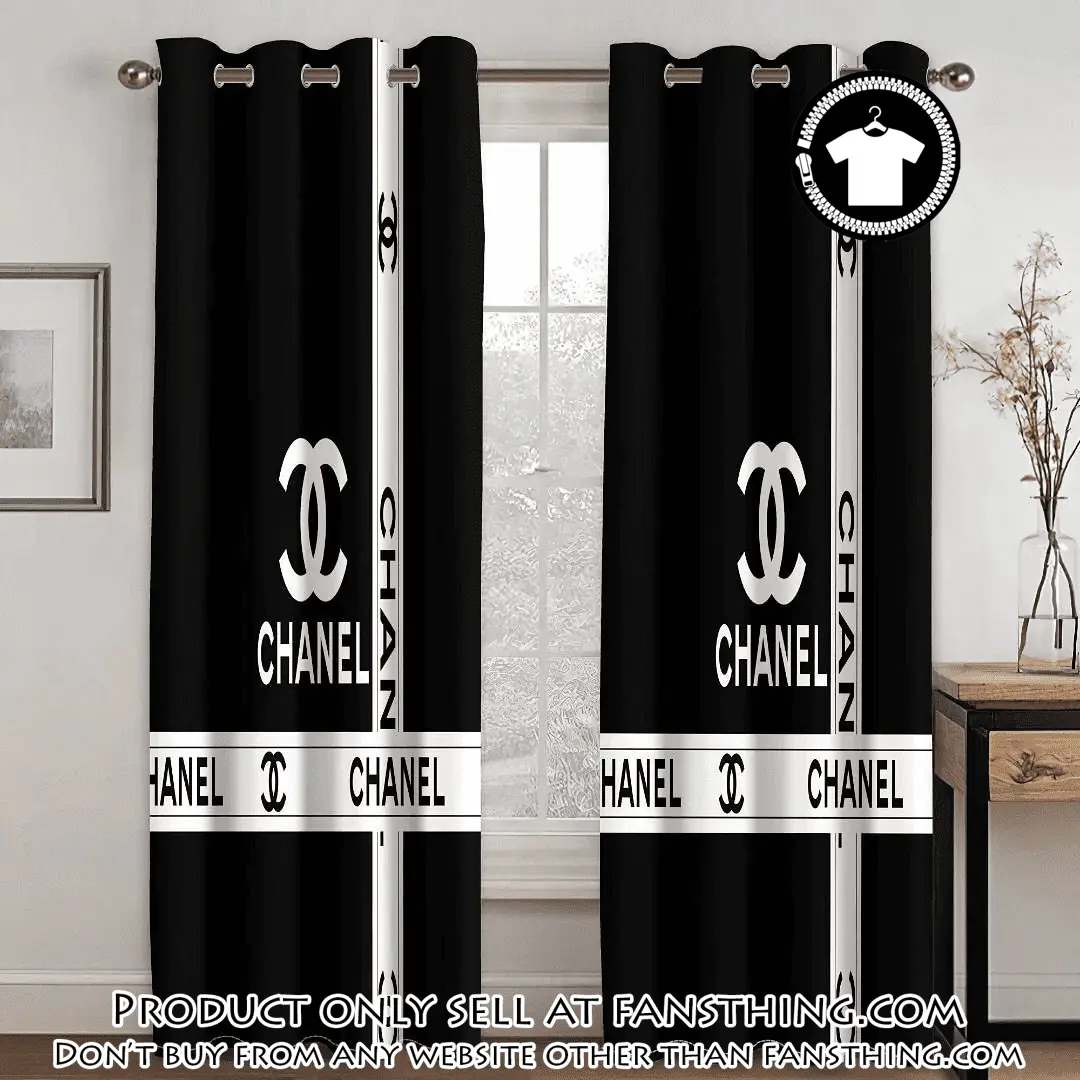 Chanel black premium window curtains hot  luxury curtain wc109 fst0035578